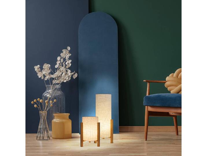 Lampe Matilda 32cm Blanc/Beige Tissu mélangé E27
