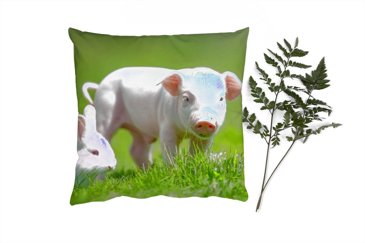 Sierkussen Konijn Biggetje voor de Woonkamer - 60 x 60 cm