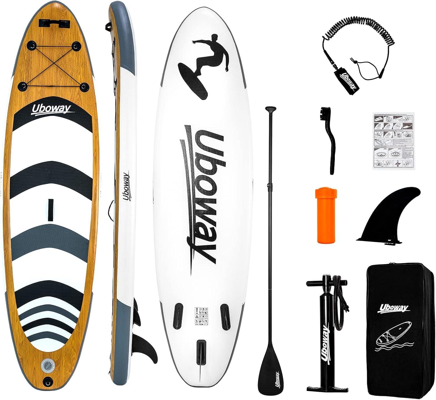Aufblasbares SUP-Board im Holznerf-Design - Länge: 305 cm - Dicke: 6 Zoll
