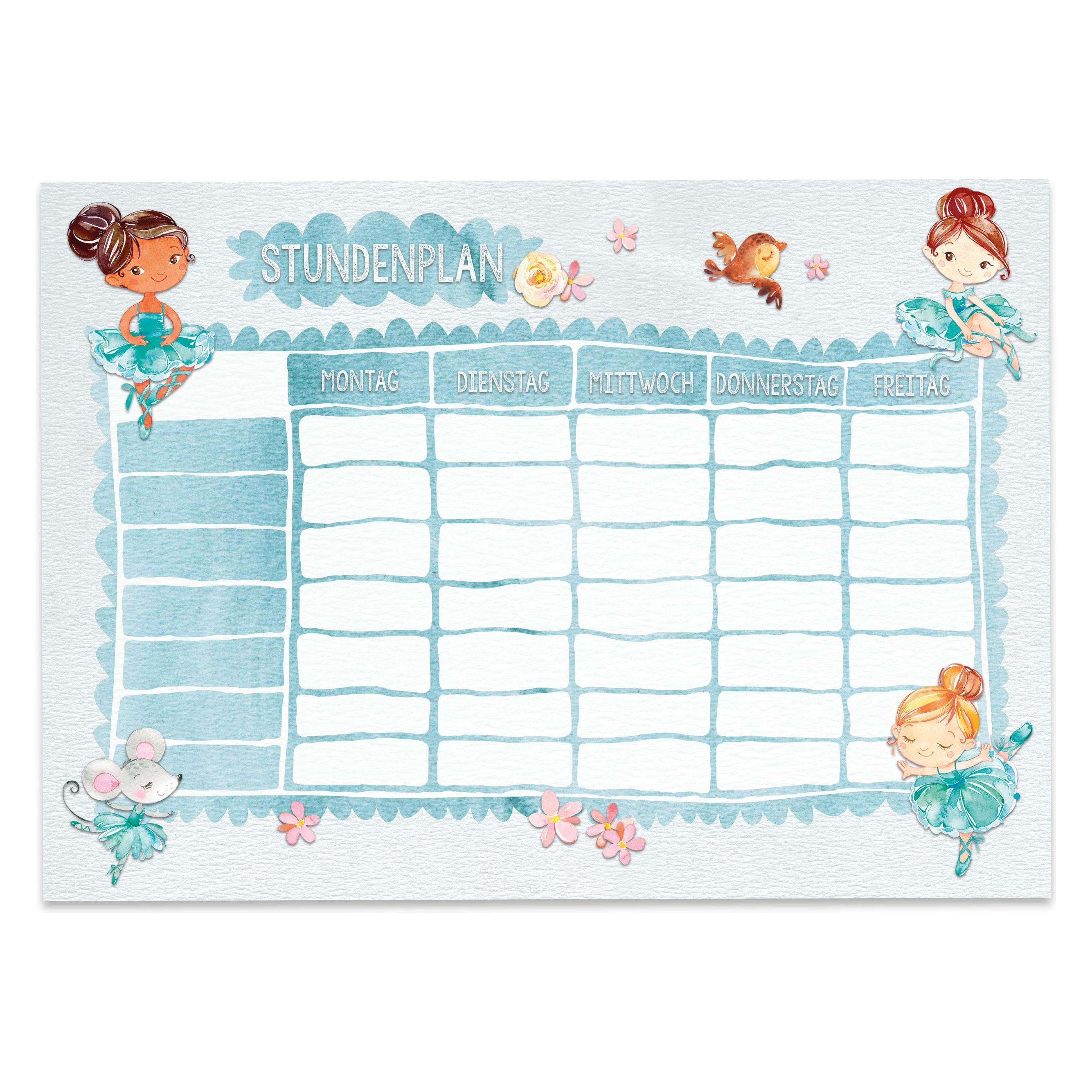 Papierdrachen Stundenplan Block DIN A4 - Ballerina (A4) (75025681)
