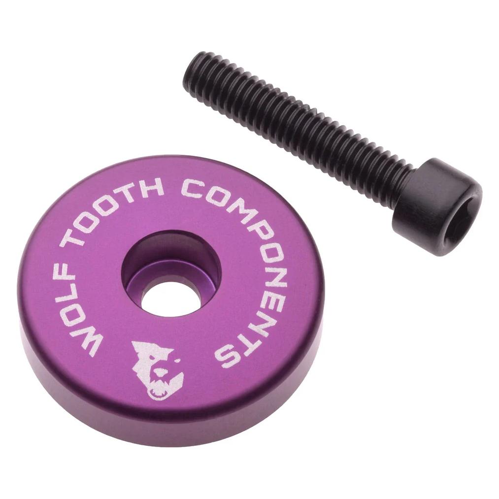 Wolf Tooth Ultralight Ahead-Kappe, integrierter 5mm Spacer, 1 1/8", ultraviolet purple (54028481)