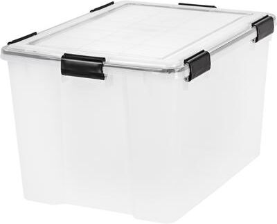 IRIS 74 Quart WEATHERTIGHT® Storage Box, Clear - 74 qt