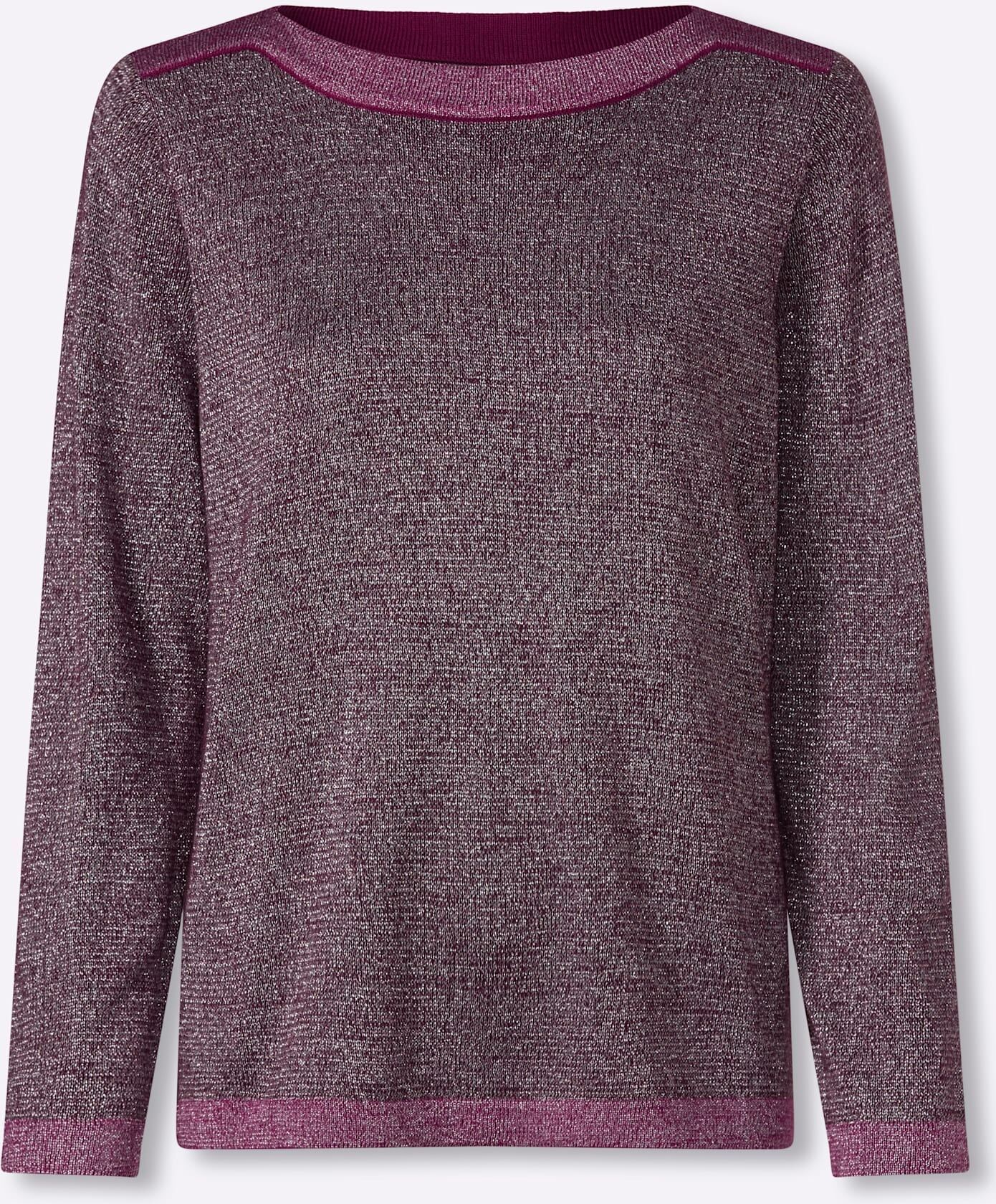 Strickpullover CLASSIC BASICS "Fledermaus-Pullover", Damen, Gr. 46, pink (burgund, malve), 77% Polyacryl, 15% Polyester, 8% metallisierte Fasern, unifarben, Pullover Strickpullover burgund, malve 46
