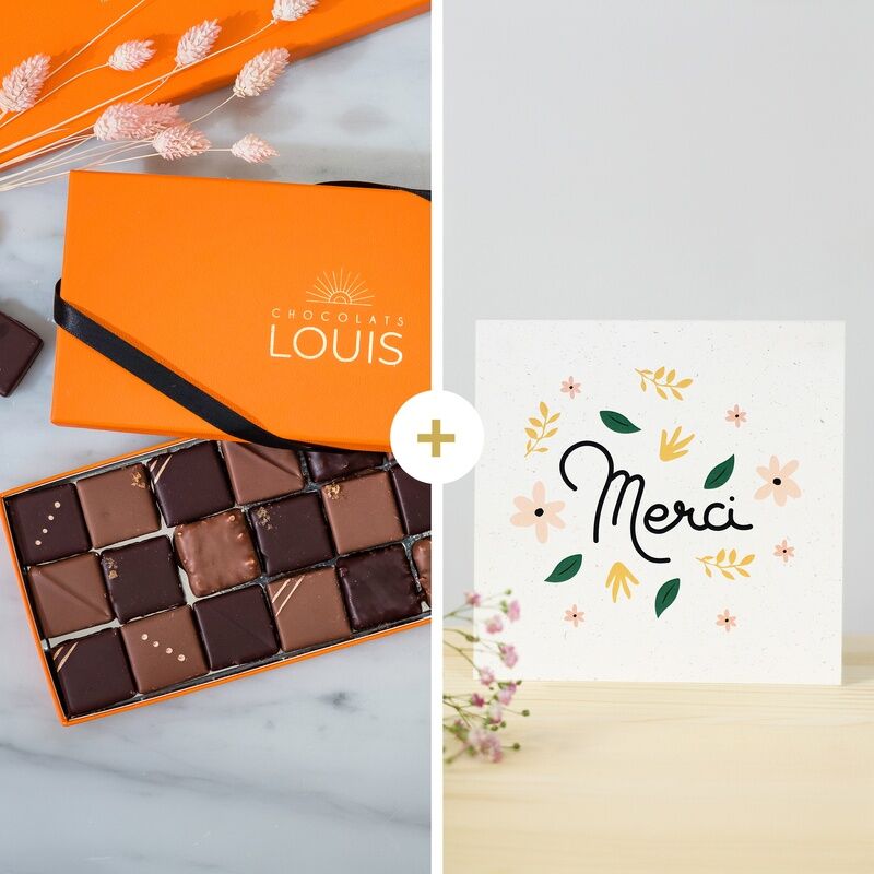 Chocolat et sa carte message merci  - Interflora - Livraison de plantes