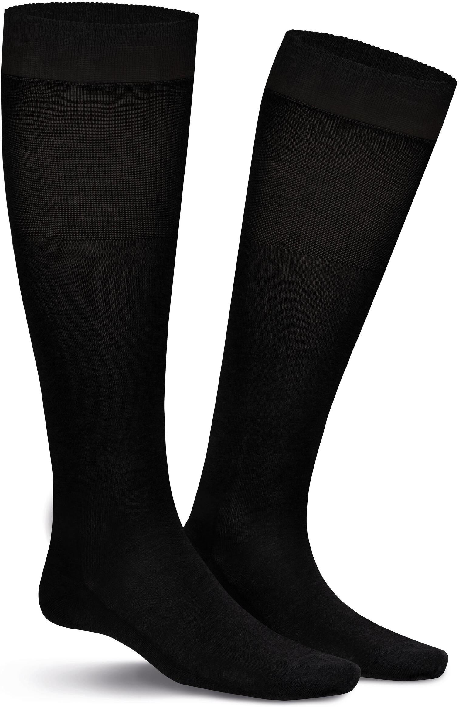 Kniestrümpfe KUNERT "CLARK", Herren, Gr. 43-46, Sockengröße, schwarz (anthra meliert), Baumwollmischung, normal, Socken Kniestrümpfe, druckfreier Komfortbund, Cotton-Mix