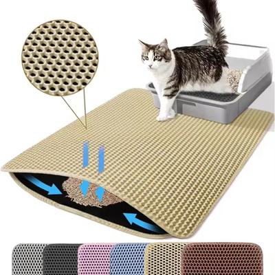 Uplift Treasures Waterproof Double Layer Cat Litter Mat khaki 15.75 23.62 In