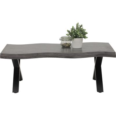 Couchtisch HELA "GERD", grau (grau, schwarz, schwarz, grau), B:110cm H:42cm T:60cm, Tische, Couchtisch, Baumkantenoptik, Breite 110 cm