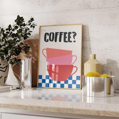 Inspired Finds Retro Coffee Club Canvas Wall Art Chic Beige Cafe Aesthetic Print coffee 7.9x11.8in Unframed