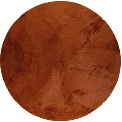benuta Basic - Kunstfell-Teppich Furry Orange ø 160 cm