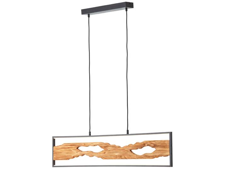 BRILLIANT LED Pendelleuchte Chaumont , schwarz (schwarz, holz), B:8,5cm T:100cm, Leuchten, Breite 100 cm, 2300 lm, kürzbar, Aluminium/Metall/Holz, schwarz/holz, LED Pendelleuchte