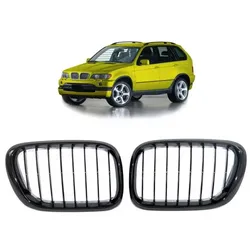 Sportgrill Kühlergrill Single passend für BMW X5 E53 00-03 Hochglanz schwarz