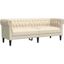 vidaXL 3-Sitzer-Sofa Chesterfield Leinen