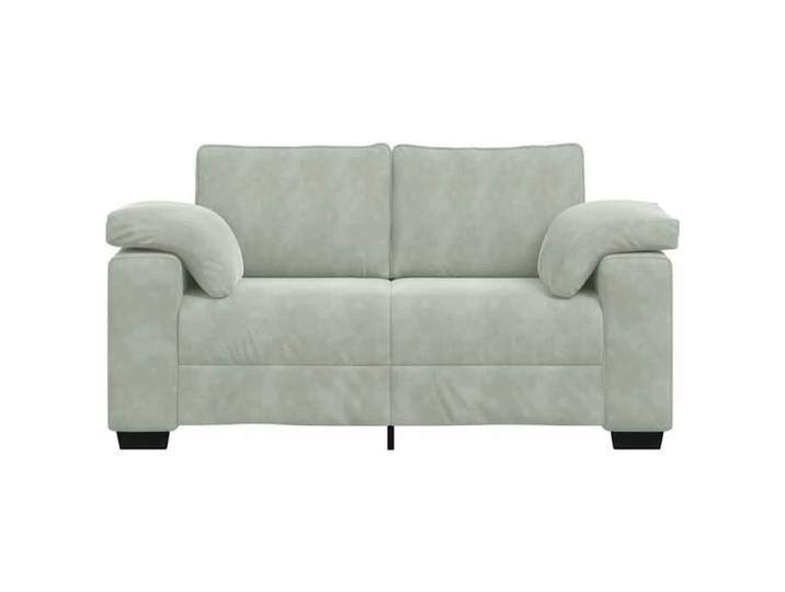 SOFA causeuse - Petit Double - Canapé confortable - gris clair 160x77x82 cm velours C5826