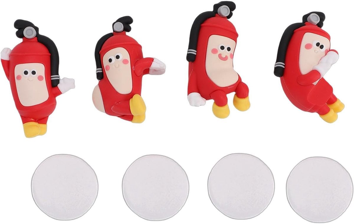 Set van 4 multicolor mini beeldjes van hars voor bureau decoratie