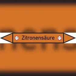 Rohrleitungskennzeichen Zitronensäure - 100x15 mm Folie selbstklebend