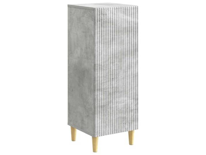 KPOTUERTU Sideboard Betongrau 33 x 34,5 x 90 cm Holzwerkstoff Bretterregale,konische Beine,90°-Pendelscharnier,Innenbereich,Wohnzimmer,Vintage-Design
