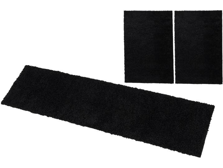 Bettumrandung GOODPRODUCT Shaggy 30 Gr. 14, grau (anthrazit), H:30mm, Obermaterial: 100% Polypropylen, Bettumrandungen, Bettumrandung, gewebt, 2- oder 3-teilig, Bettvorleger, Läufer-Set, Uni-Farben