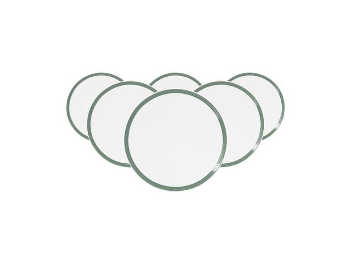 FRÜHSTÜCKSTELLER Life Nature Baumstruktur weiß-grün ø 22,5 cm 6er Set