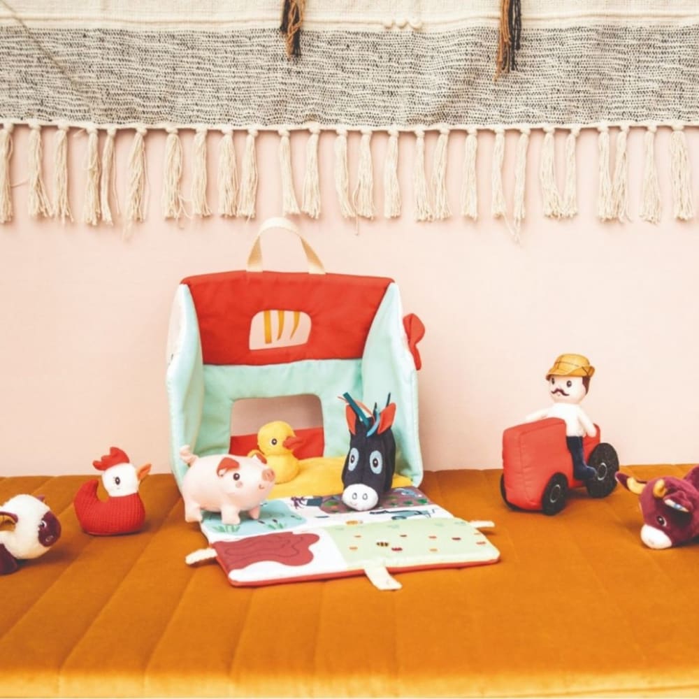 Lilliputiens Peluche d'activités Ma première ferme Multicolore 16x23x22cm