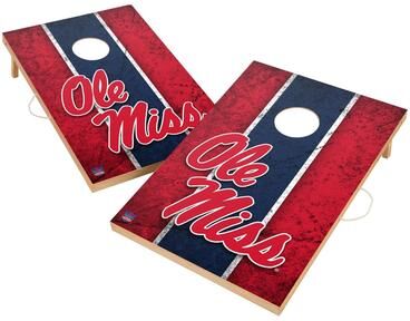 Skip's Garage Vintage Mississippi Ole Miss Rebels 2x4 Tailgate Cornhole Boards