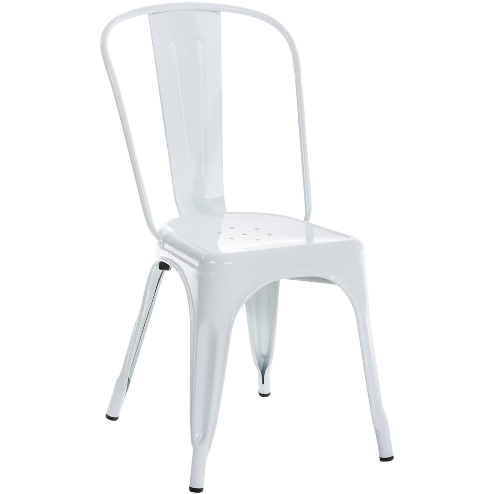 CLP Stapelstuhl Metall mit Lehne Benedikt, Bistrostuhl stapelbar für Gastronomie und Küche, Design-Stuhl robust belastbar bis 200 kg