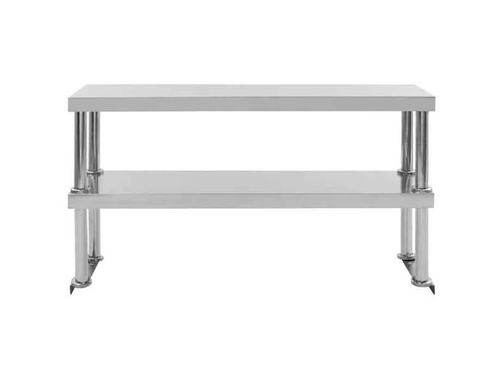 Soldes d'automne PLAN DE TRAVAIL - Étagère de table de travail - 2 niveaux 120x30x65cm Inox 6382186019012