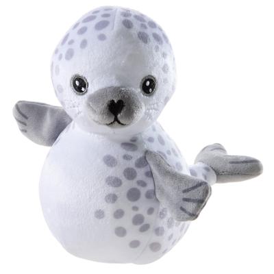 Kuscheltier HEUNEC "Anti Stress Robbe 18 cm", grau (weiß, grau), Plüschfiguren, KinderL:18cm, Polyester, Kuscheltier, L:18cm