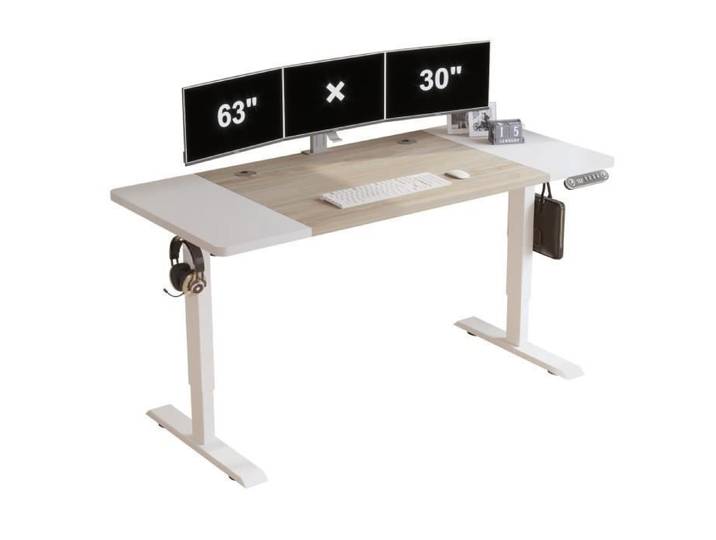 Radlove 160x76cm Bureau d'ordinateur réglable en Hauteur-Bureau Assis-Debout Réglable en Hauteur électriquement Couleur