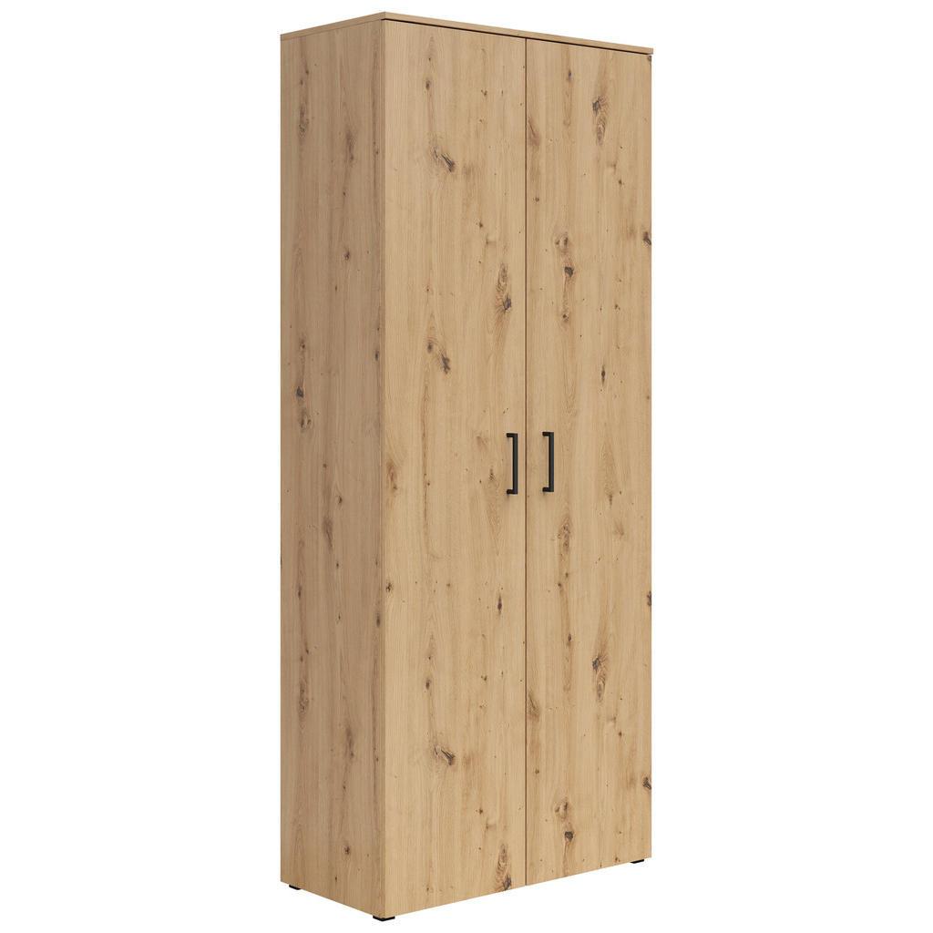 Mehrzweckschrank , Eiche Artisan , Kunststoff , 5 Fächer , 80x195x40 cm , FSC MIX , stehend , Waschküche, Mehrzweckschrank