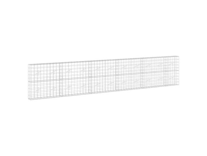 Gabion aus verzinktem Stahl, 550 x 20 x 100 cm, Draht, 5 mm, Maschenweite Verzinkter Stahl, Draht 5 mm, Maschen 10 x 10 cm, Haken- und Clip-System, Stützwand, Beet, Trennwand