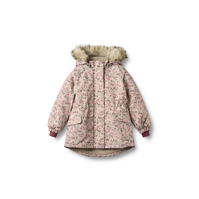 Winterjacke WHEAT "WHEAT Jacket Mathilde", Mädchen, Gr. 104, grau moon flowers, 100% Polyester, normal, ohne Ausschnitt, Jacken Winterjacke, winddicht