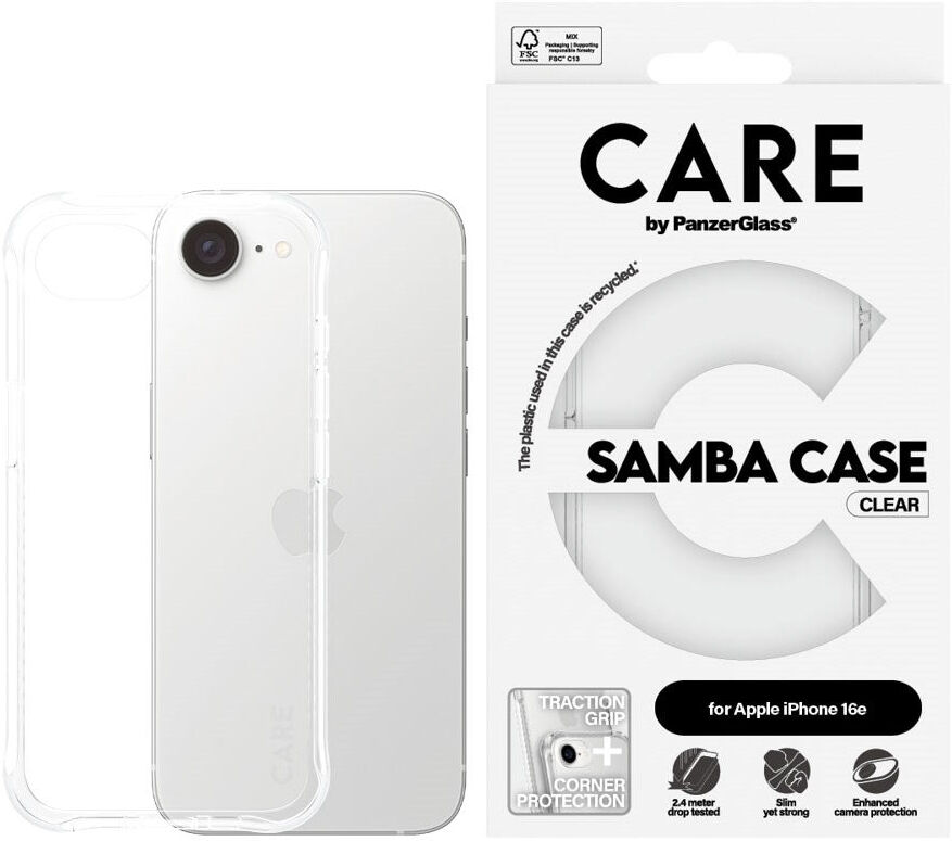 iPhone 17e / 16e CARE by PanzerGlass Fashionable Samba Cover - Gennemsigtig