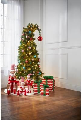 5H Pre-lit Pre-Decorated Elf Hat Tree by BrylaneHome in Multi