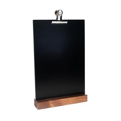 DECOR SERVICE Tisch-Kreidetafel mit Clip, dunkelbraun, A4, 1 Stk.