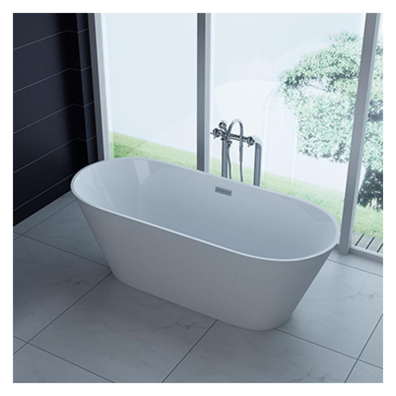 PureHaven freistehende Luxus Acryl-Badewanne 170x80 cm elegant inkl. Siphon Überlaufschutz leicht zu (200 l, 170 cm, 80 cm) (B0C6QR96QT)