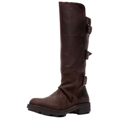 Stiefel FLY LONDON "Fly London Stiefel Veloursleder", Damen, Gr. 38, braun (dunkelbraun), Veloursleder, Schuhe Stiefel