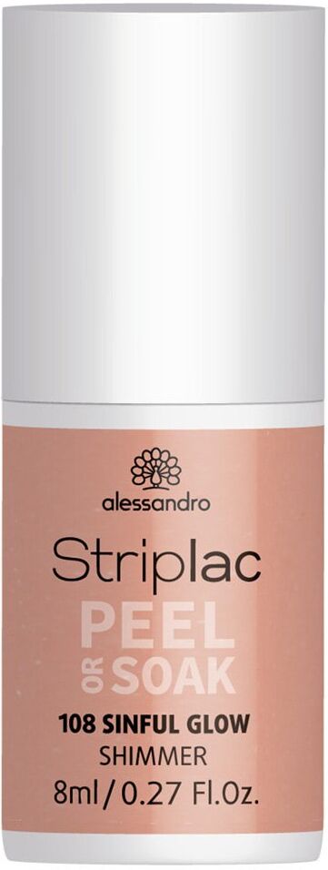 ALESSANDRO Striplac Peel Or Soak Shimmer Nail Polish No.108 Sinful Glow 8ml