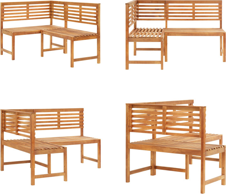 vidaXL Garten Eckbank 140 cm Massivholz Akazie - Eckbank - Eckbänke - Gartenbank - Gartenbänke
