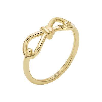 Fingerring EMPORIO ARMANI "Schmuck Geschenk Metall Schleife" Gr. 17, gold (gelbgoldfarben), Fingerringe, Damen, 17, Metall, 1,2mm, Fingerring