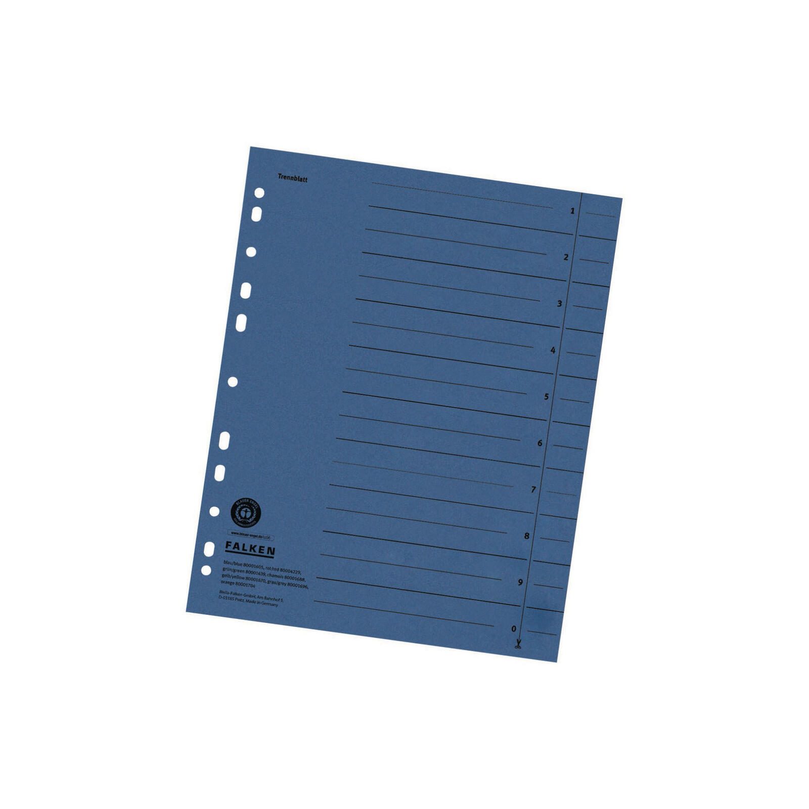 FALKEN Trennblätter DIN A4 230 g/m² blau 80001605