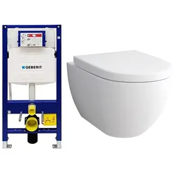 Alpenberger Toilette mit Geberit Spülkasten | Spülrandloses Hänge WC mit Bidet Funktion | Dusch WC mit Absenkautomatik WC Sitz | Vorwandelement WC Bad