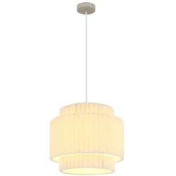 Pendelleuchte Hängelampe Esszimmerleuchte Höhenverstellbar Sand Metall D 40 cm