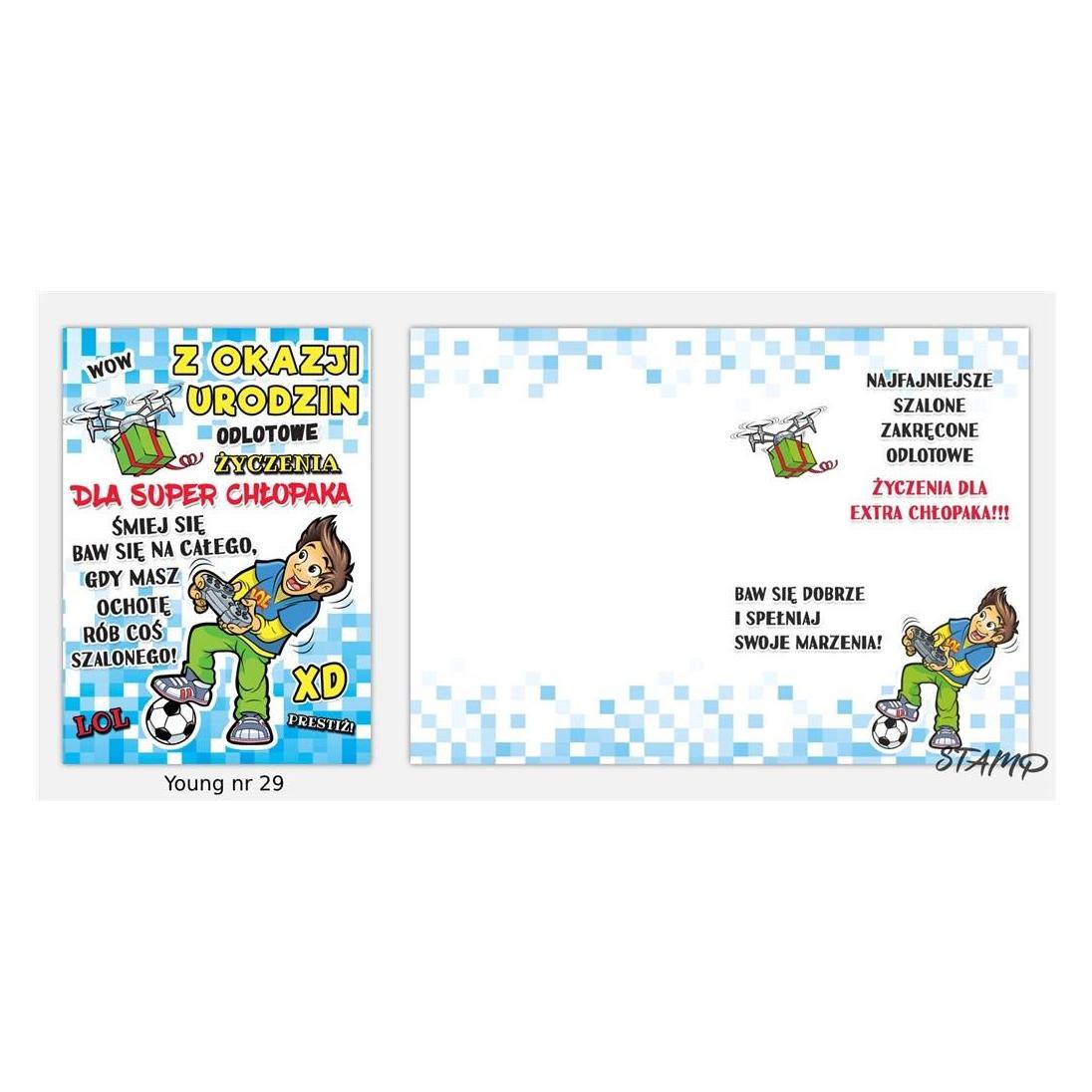 Stamp Junge B6 Karte + Umschlag Muster Nr. 029 Geburtstag (40945365)