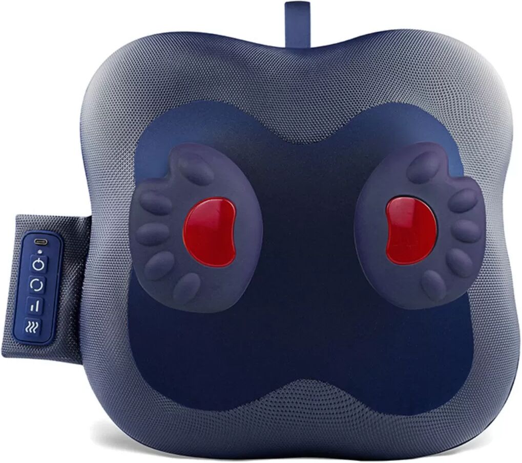 INF Coussin de massage lombaire chauffant - Masseur de paume Shiatsu rechargeable en silicone avec vitesse et chaleur réglables Bleu