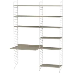 Funktionales Standregal mit Schreibtisch Weiß Beige