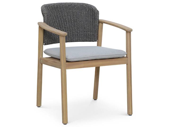 Idimex Gartenstuhl Surin grau, natur, Grau, Mode, Rechteckig,rechteckig, 63x82x61 cm, Gartenmöbel, Gartensessel, Gartenstühle