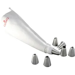 GSD Spritzbeutel aus Baumwolle mit 7 Edelstahl-Garniertüllen 32005