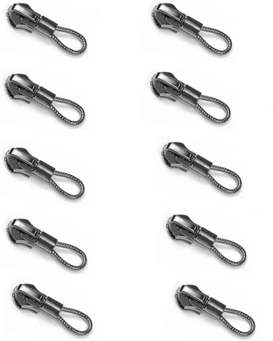 INF 10er-Pack Universal Nr. 5 Nylon Reißverschluss-Zipper compatible mit Kleidung und Taschen, Gunmetal Legierung