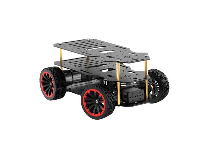 Voiture robot Ackerman en métal, châssis RC avec moteur à gravure pour touristes, servo de roue avant, direction programmable, kit de bricolage, charge de 5kg, version