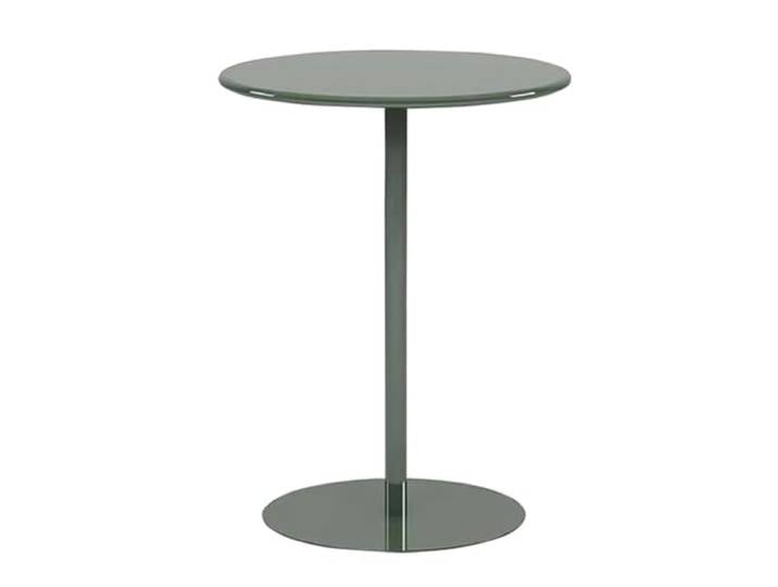 Whnoorher Runder Hochtisch für die Kaffeebar zu Hause, Moderne grüne Snack-Getränke-Frühstückstische für den Lounge-Bereich, Metallrahmen-Stehtisch für den Balkon, den Garten(Green,60x60x104cm)